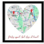 Personalized Relationship Map Gift - Custom First Date Location