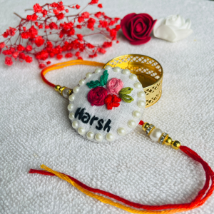 embroided personalised rakhi