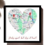 Personalized Relationship Map Gift - Custom First Date Location