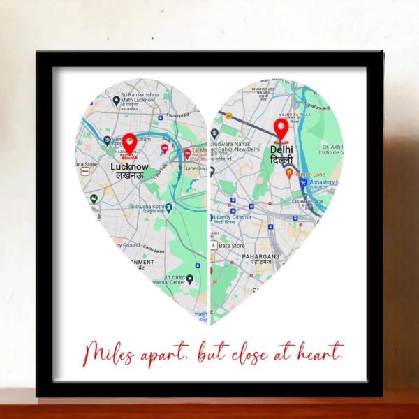 Personalized Relationship Map Gift - Custom First Date Location