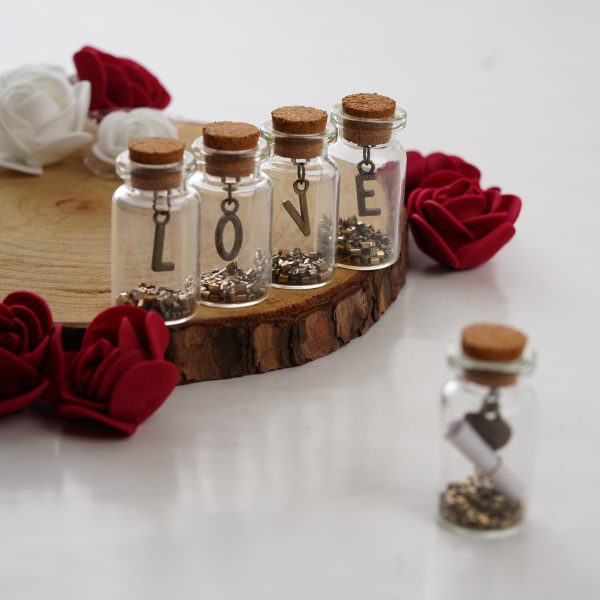 LOVE Crystal Bottles Set with Custom Message Bottle