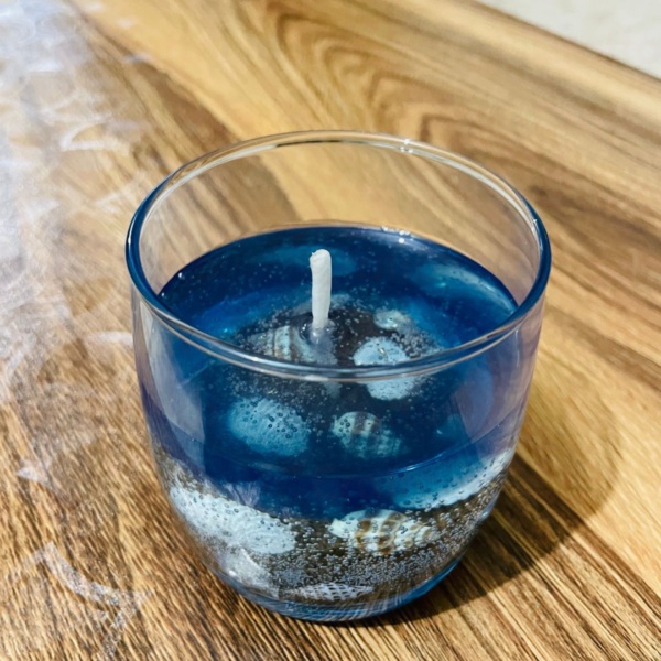 Artscrafto Ocean Gel Candle with Seashells & Sand - Coastal Decor