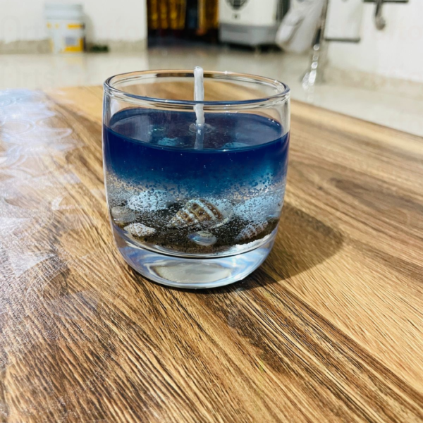 Artscrafto Ocean Gel Candle with Seashells & Sand - Coastal Decor