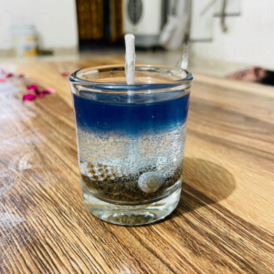 Handmade Ocean Gel Candle with Sand & Seashells | Artscrafto Gift