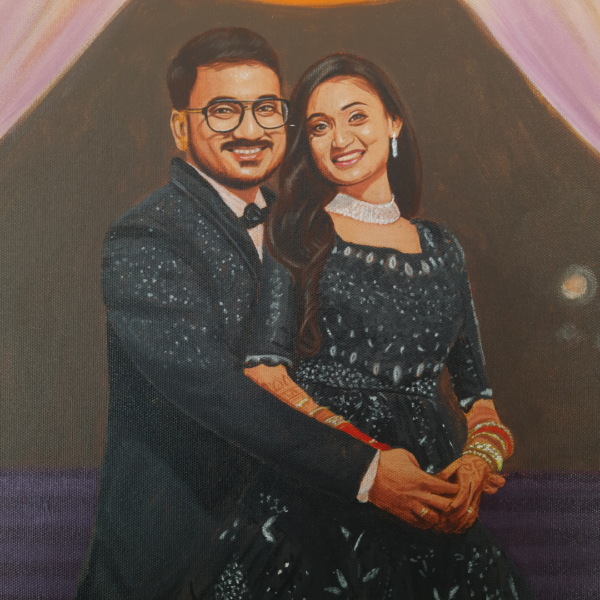Custom Acrylic Couple Portrait – Handmade Painting from Photo | ArtsCrafto