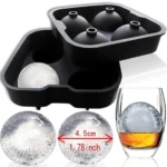 Ice Cube Maker | 4 Large Silicone Ice Ball Molds