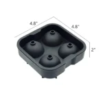 Ice Cube Maker | 4 Large Silicone Ice Ball Molds