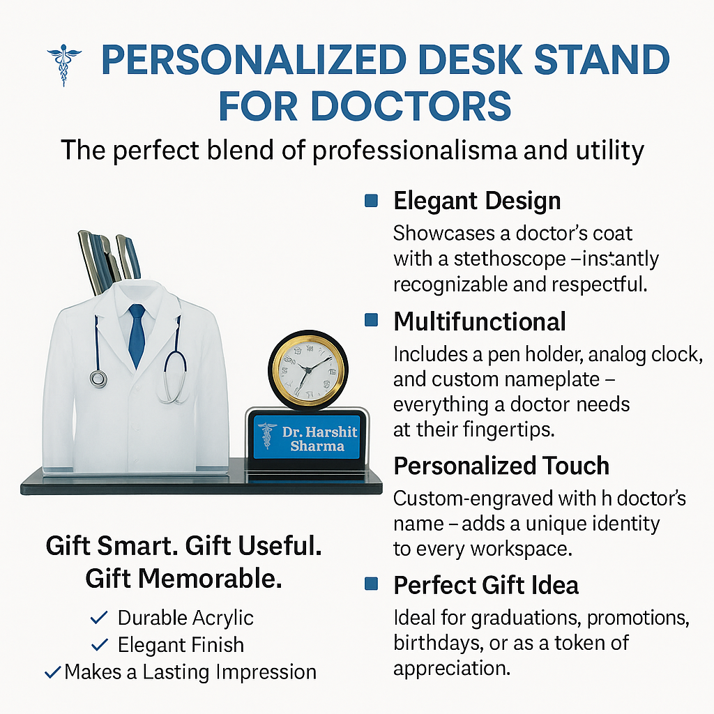 Custom Acrylic Doctor Stand – Personalized Medical Professional Gift | High-Quality Doctor Figurine for Desk or Clinic Display