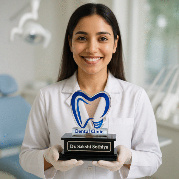Custom Acrylic Dentist Name Plate – Personalized Desk Stand Gift