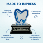 Custom Acrylic Dentist Name Plate – Personalized Desk Stand Gift