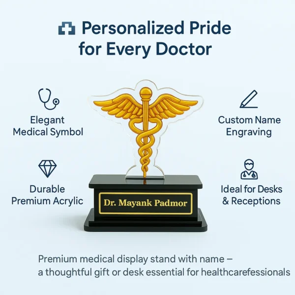 Personalized Acrylic Doctor Name Stand – Custom Medical Gift | ArtsCrafto