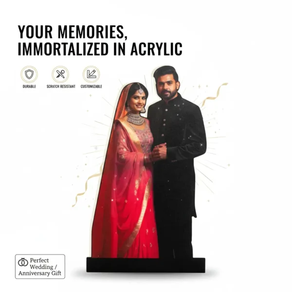 Custom Acrylic Standee with Photo | Personalized Tabletop Cutout Gift for Birthday, Anniversary, Couple & Pet