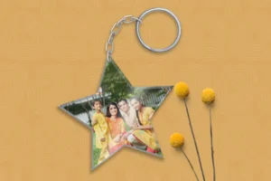 Acrylic Personalized Star Photo Keychain | Custom Gift by ArtsCrafto